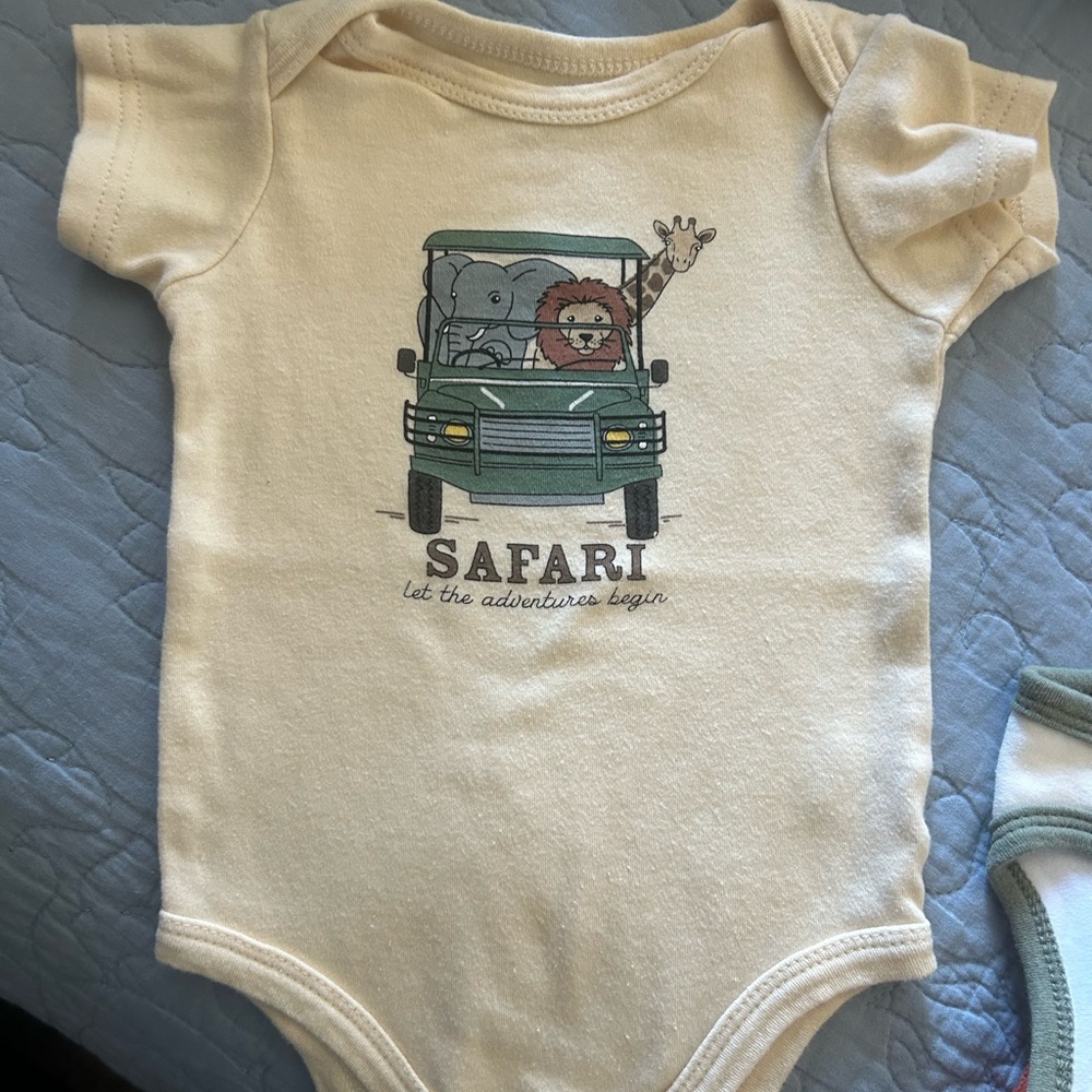 Safari Adventure Cream Baby Onesie